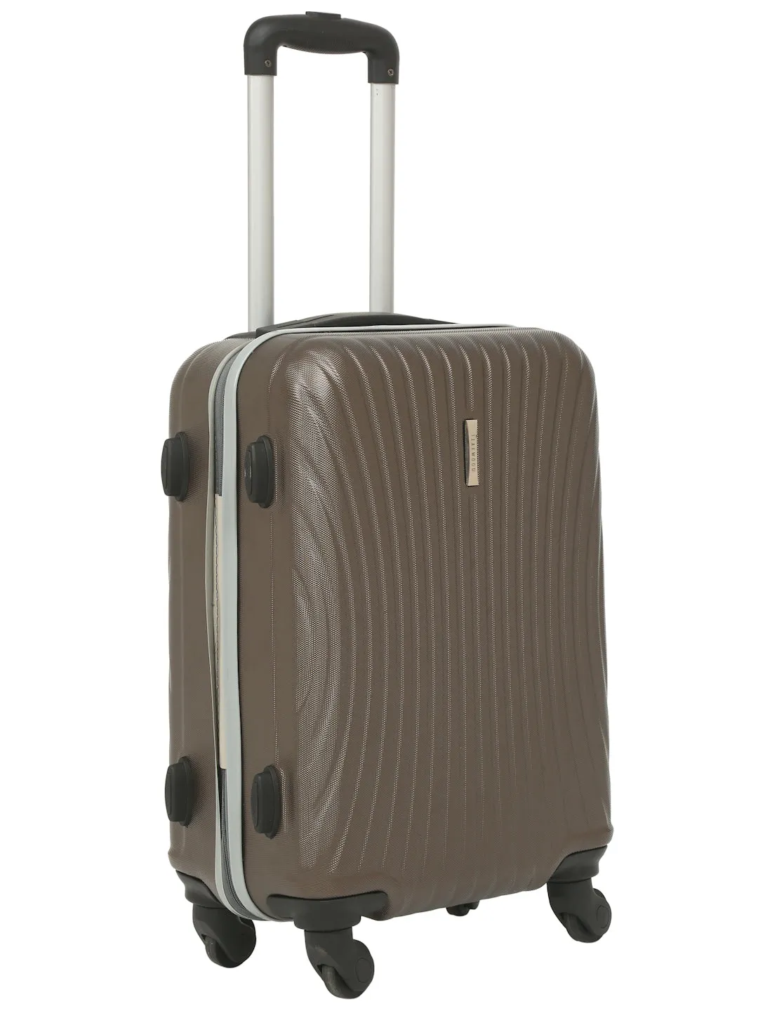 Brown Textured Hard-Sided Cabin Trolley Suitcase (Small)