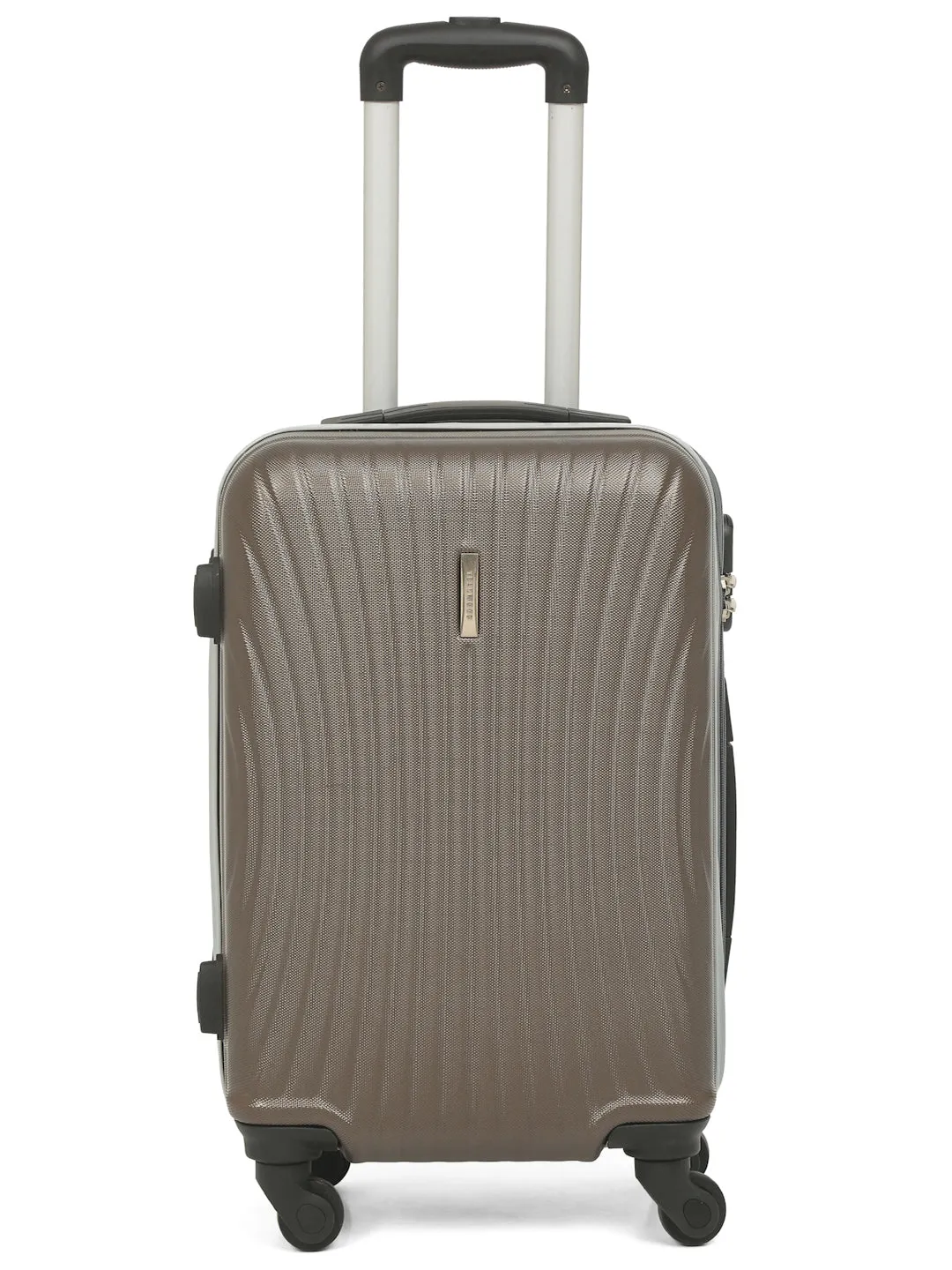 Brown Textured Hard-Sided Cabin Trolley Suitcase (Small)