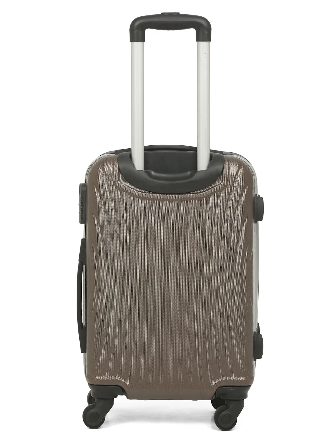 Brown Textured Hard-Sided Cabin Trolley Suitcase (Small)