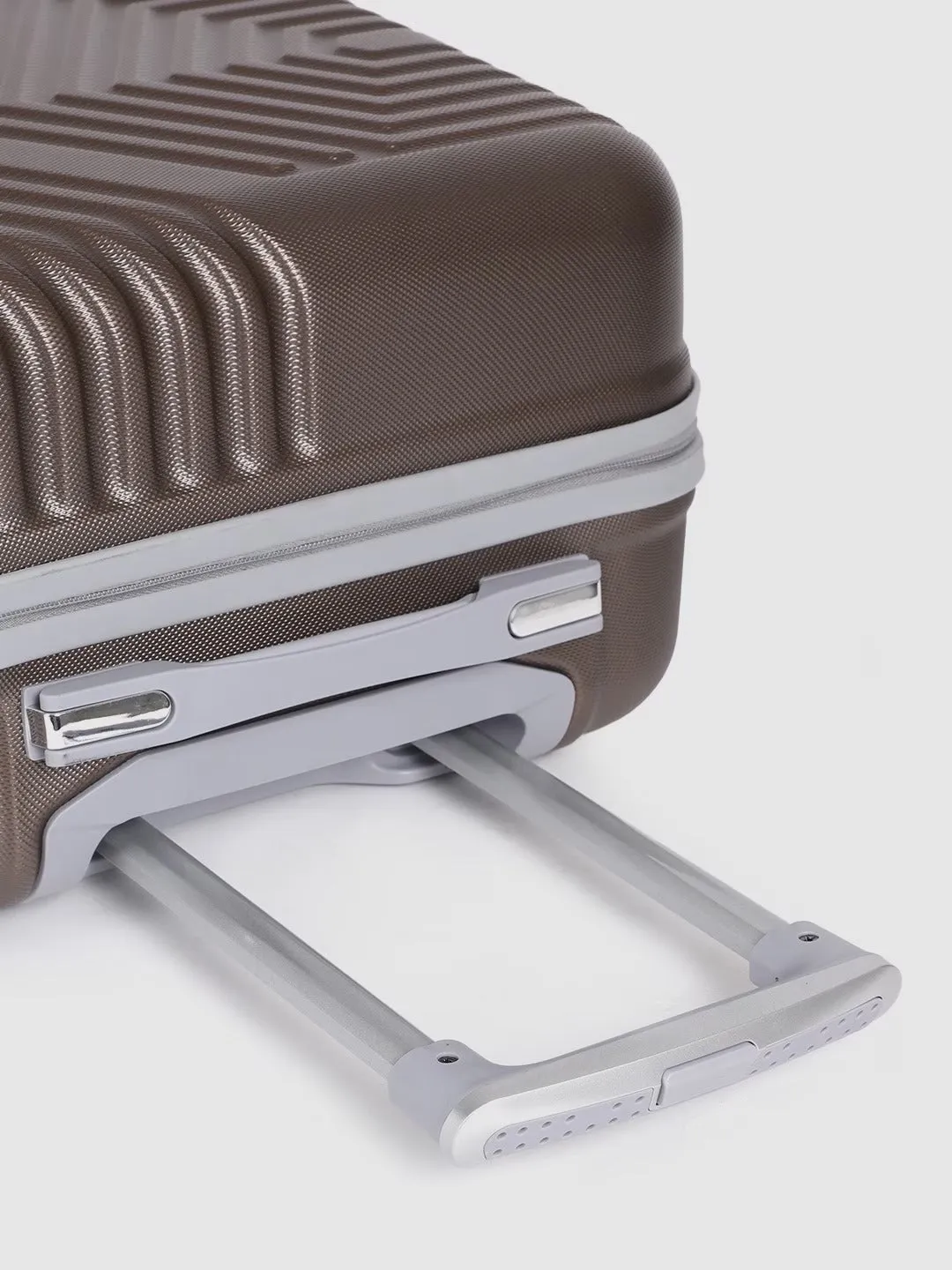 Brown-Toned Textured Hard-Sided Large Trolley Suitcase