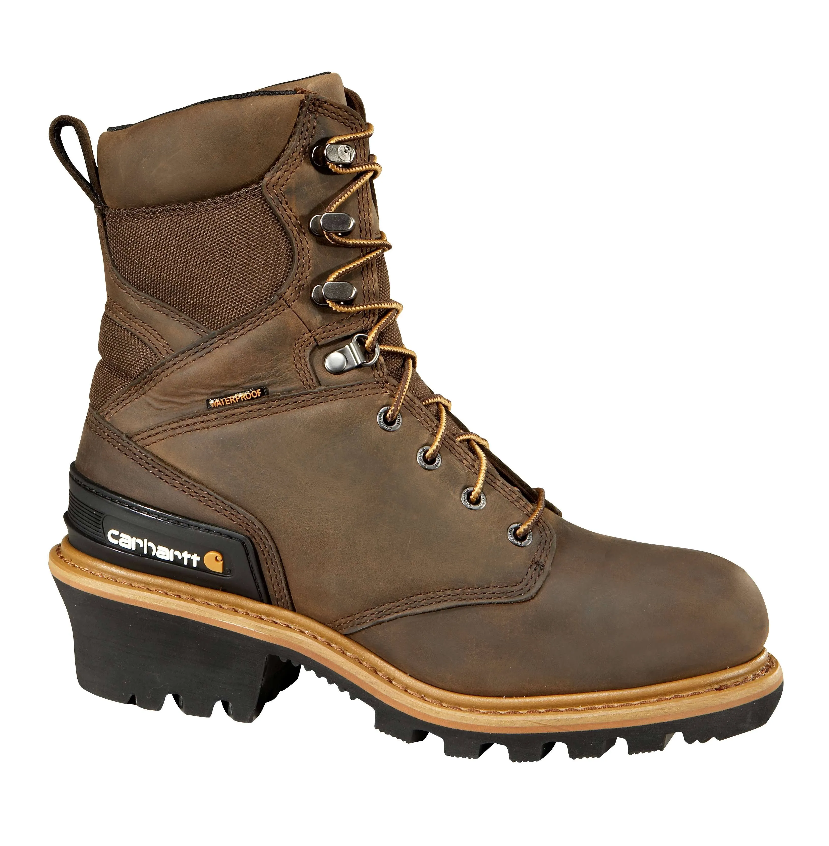 Carhartt Men's 8 Insulated Waterproof Composite Toe Logger Boot - Brown CML8369