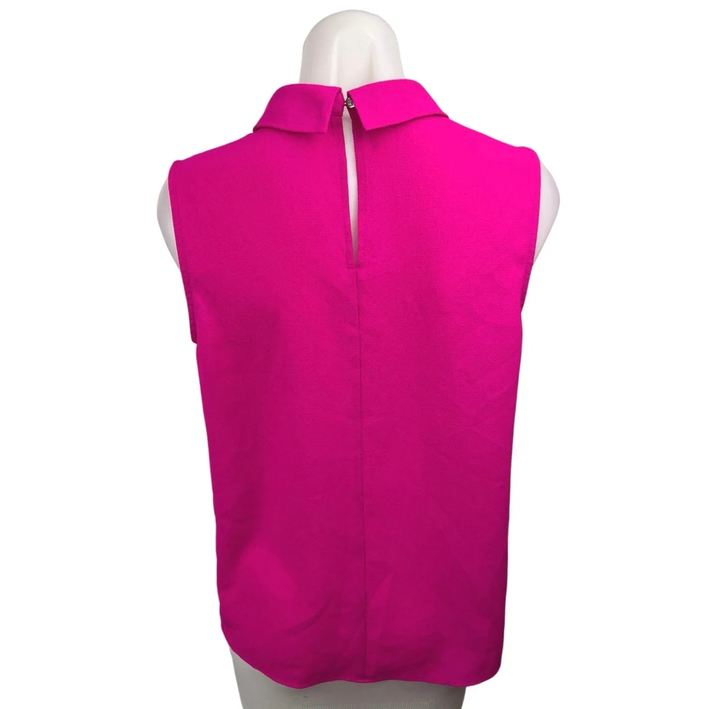 CeCe Pink Sleeveless Collared Pleated Pullover Career Blouse Top Size S