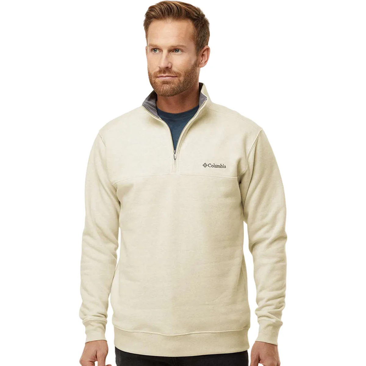 Columbia Men's Oatmeal Heather Hart Mountain Half-Zip Sweatshirt