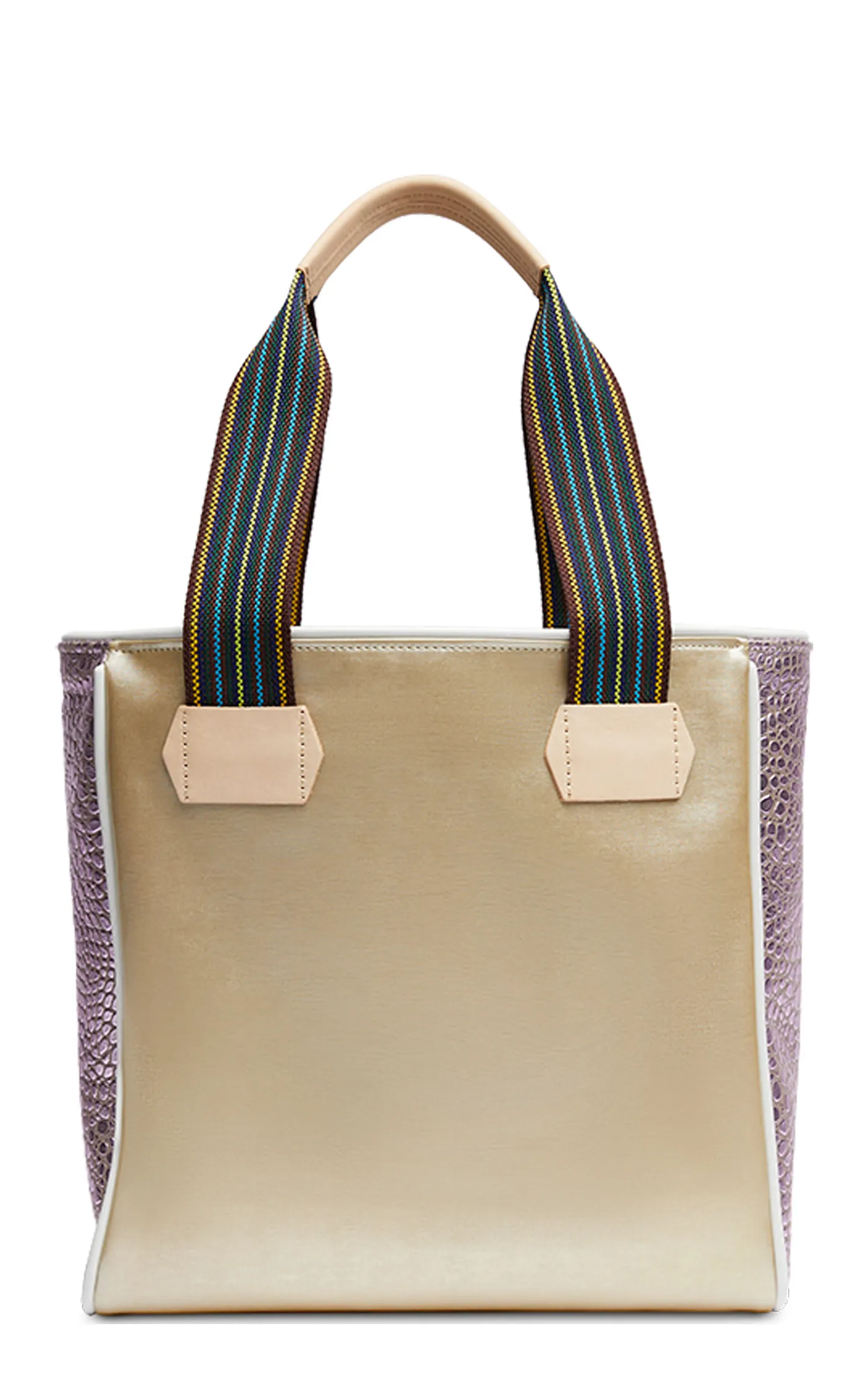 Consuela Char Champagne & Lavender Embroidered Classic Tote