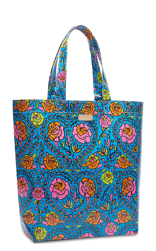 Consuela Mandy Blue Floral Print Grab N Go Basic Tote