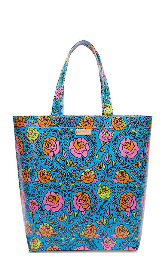 Consuela Mandy Blue Floral Print Grab N Go Basic Tote