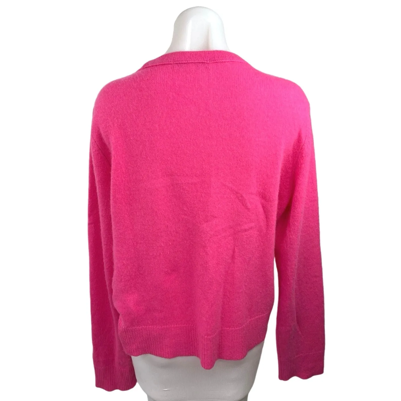 Favorite Daughter Pink 100% Cashmere Knitted Crewneck Long Sleeve Pullover Sz XL