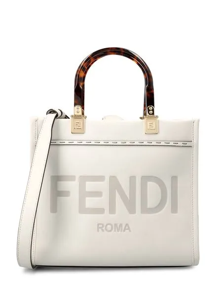 FENDI Stunning Sunshine Small Tote Handbag for Women in White