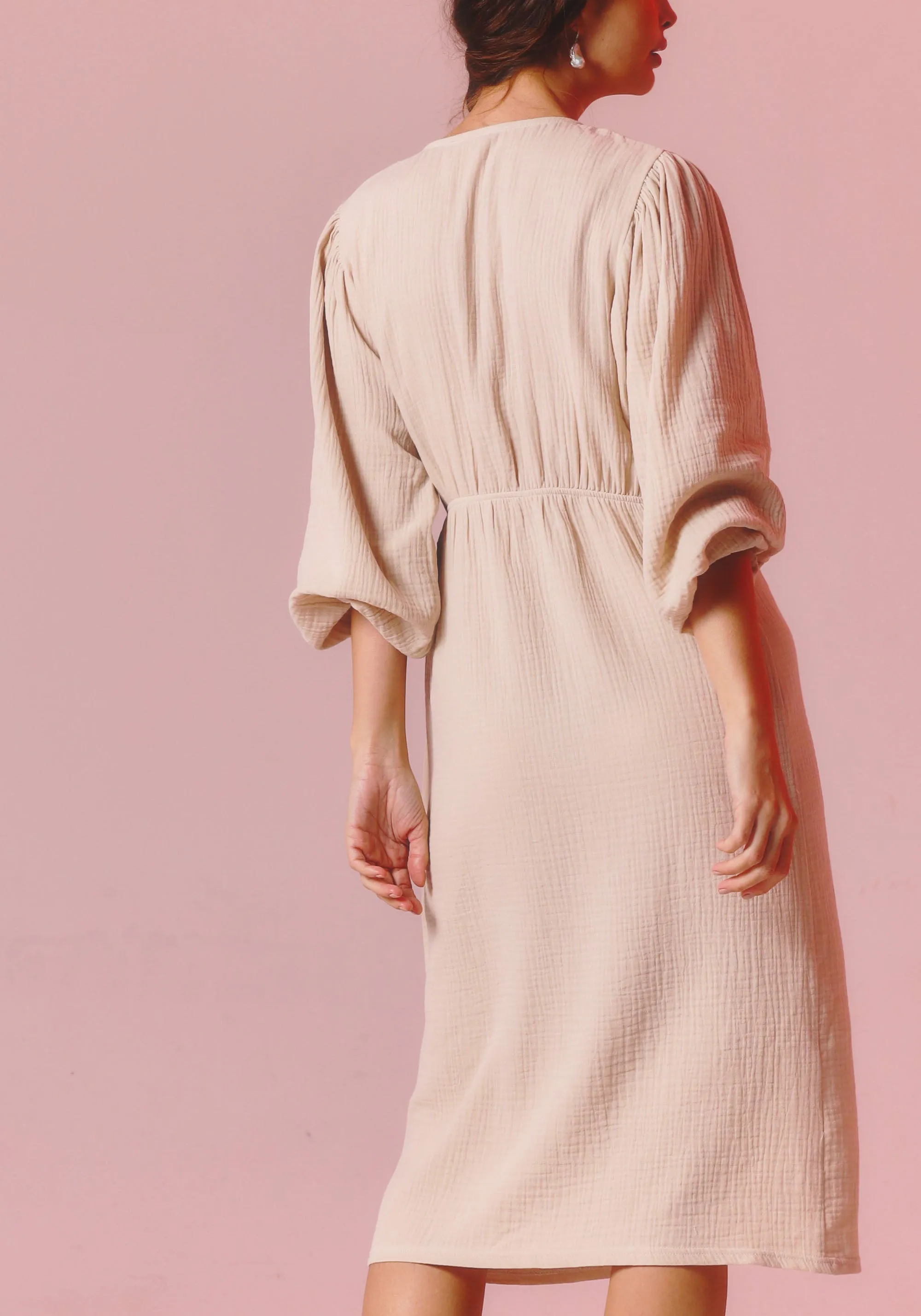 [FINAL SALE] MUSLIN WRAP DRESS