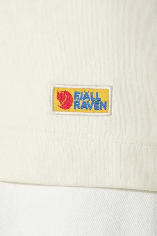 Fjallraven cotton sweatshirt Vardag Hoodie W women's beige color hooded smooth F86987.113