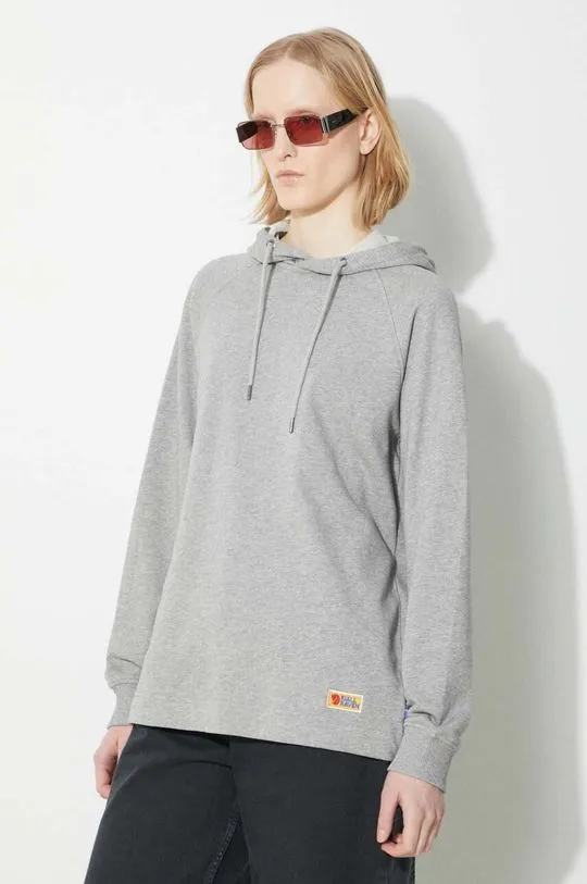 Fjallraven cotton sweatshirt Vardag Hoodie W women's gray color hooded F86987.020.999