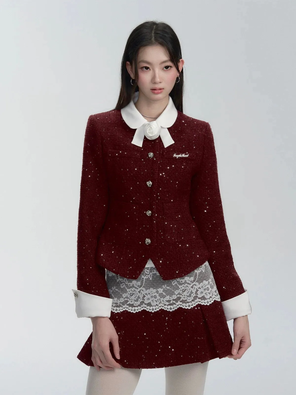 Fragileheart Fragile Store·Yan Zi Dreamland Qianjin Feng Xiaoxiang Suit Christmas Wear Broken Diamond Jacket