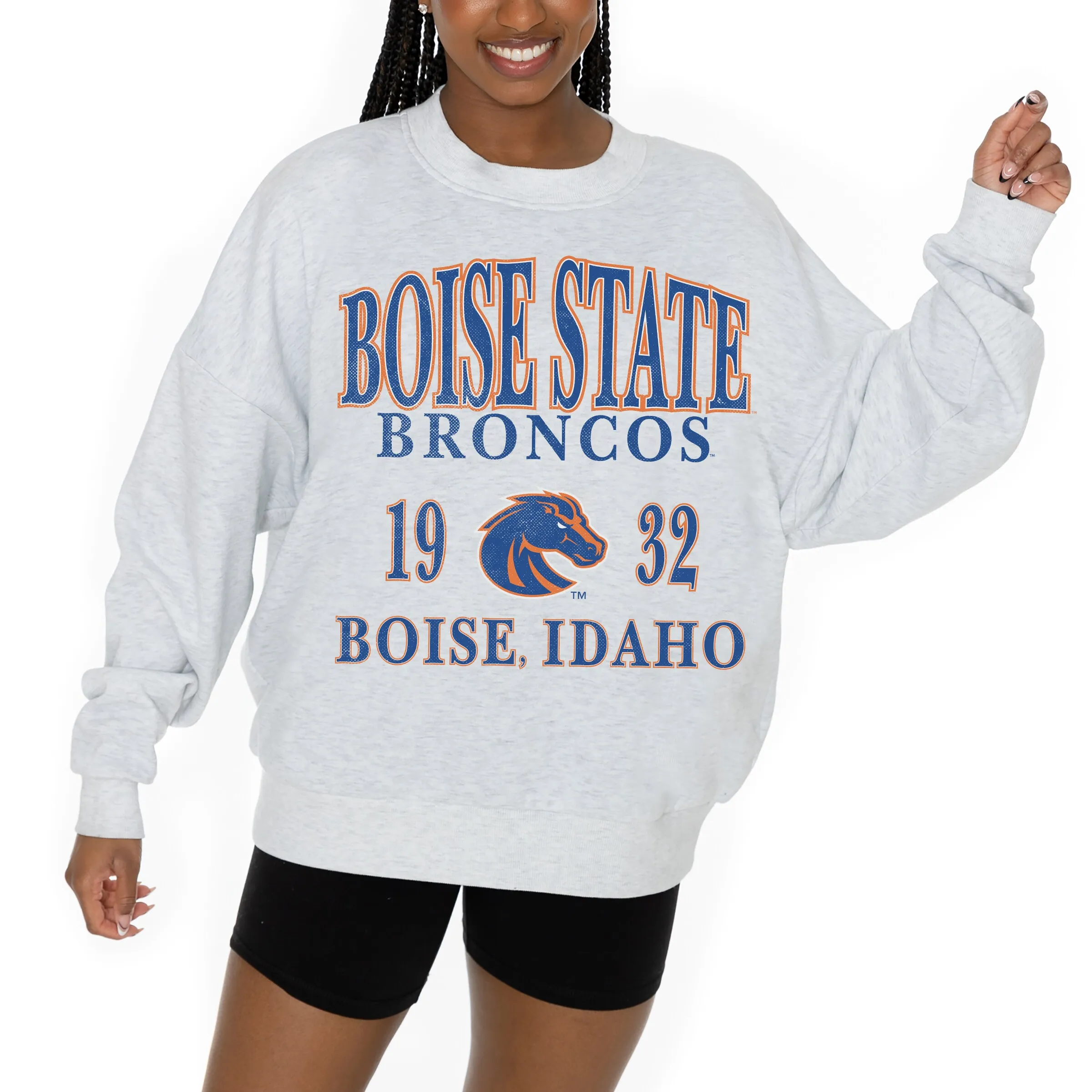 Gameday Couture Boise State Broncos Women's Ash Premium Fleece Pullover Sweatshirt