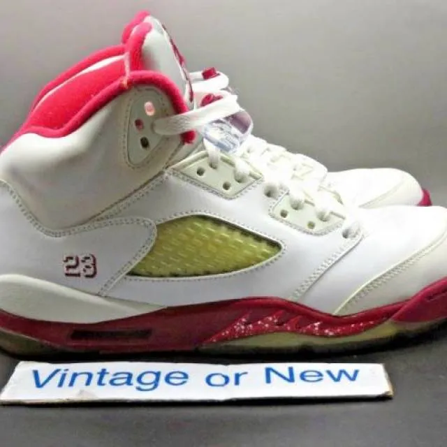 Girls Nike Air Jordan V 5 Scarlet Red Retro GS 2011 sz 6Y