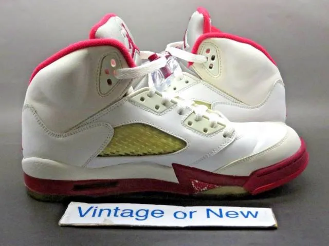 Girls Nike Air Jordan V 5 Scarlet Red Retro GS 2011 sz 6Y