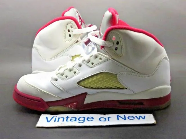 Girls Nike Air Jordan V 5 Scarlet Red Retro GS 2011 sz 6Y