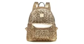 Gold Metallic Shiny Sequins Glittering Gothic Punk Rock Backpack