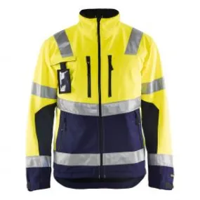 High Vis Softshell Jacket 4900 High Vis Geel/Marine - Blåkläder