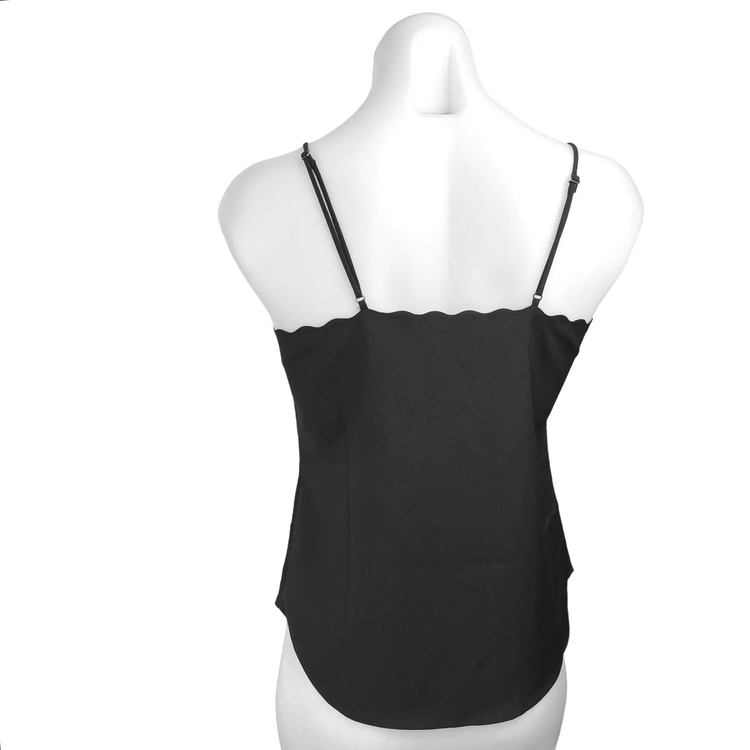 J, Crew Black Scalloped Sweetheart Pullover Sleeveless Camisole Tank Top Size 0