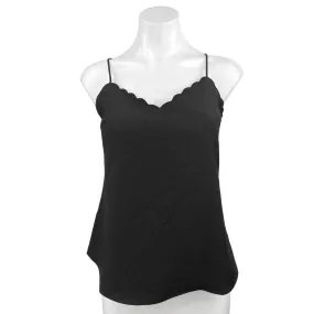 J, Crew Black Scalloped Sweetheart Pullover Sleeveless Camisole Tank Top Size 0