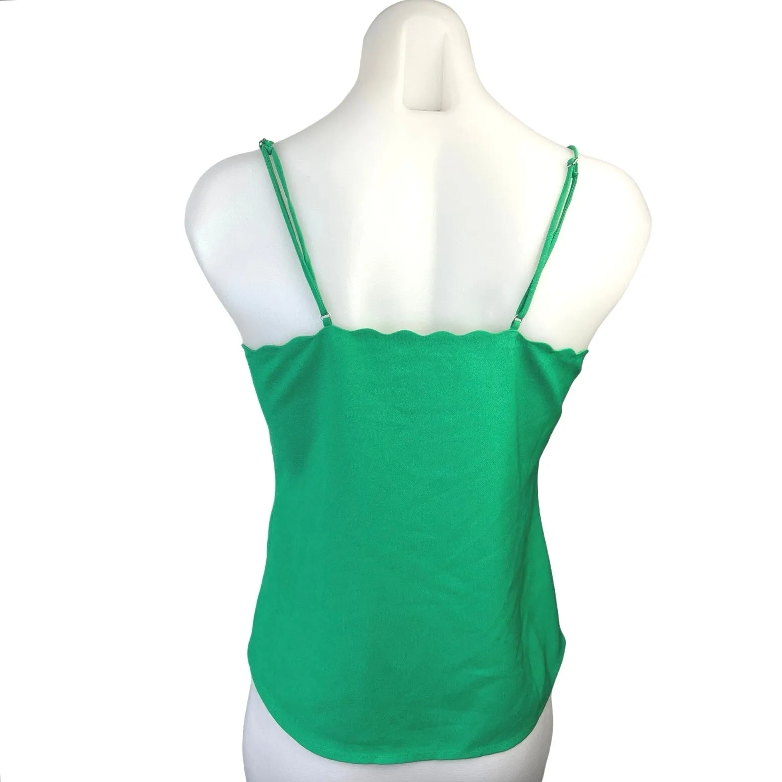 J.Crew Green V Neck Scalloped Pullover Cozy Sleeveless Camisole Tank Top Size 0