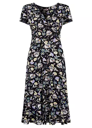 Joe Browns Floral Wrap Front Knee-Length Jersey Dress | Grattan