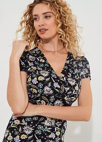 Joe Browns Floral Wrap Front Knee-Length Jersey Dress | Grattan