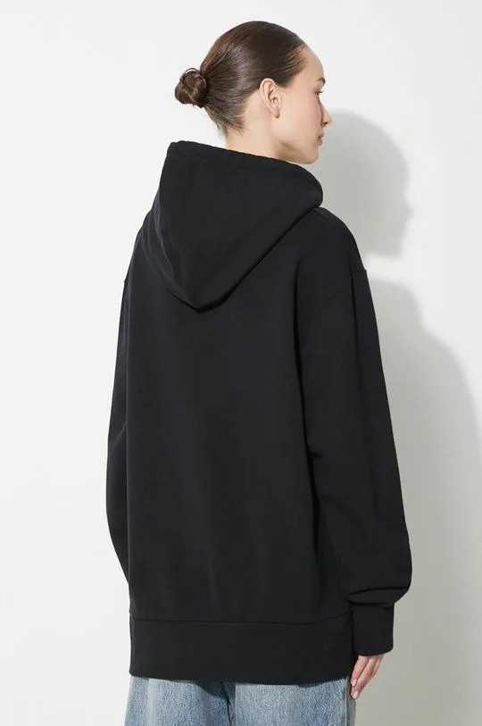 JW Anderson cotton sweatshirt Logo Embroidery Hoodie women's black color hooded smooth JW0164.PG0861.999