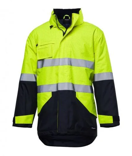 King Gee Hi-Vis Anti Static Waterproof Reflective Work Jacket (K55035)-