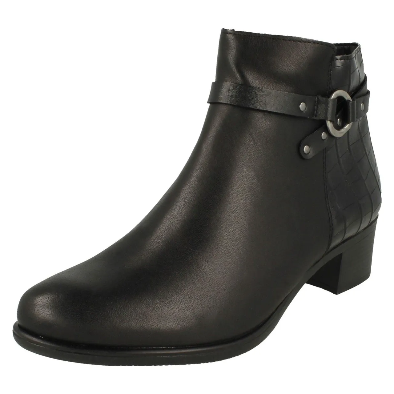 Ladies Remonte Ring Detailed Heeled Ankle Boot - R5181