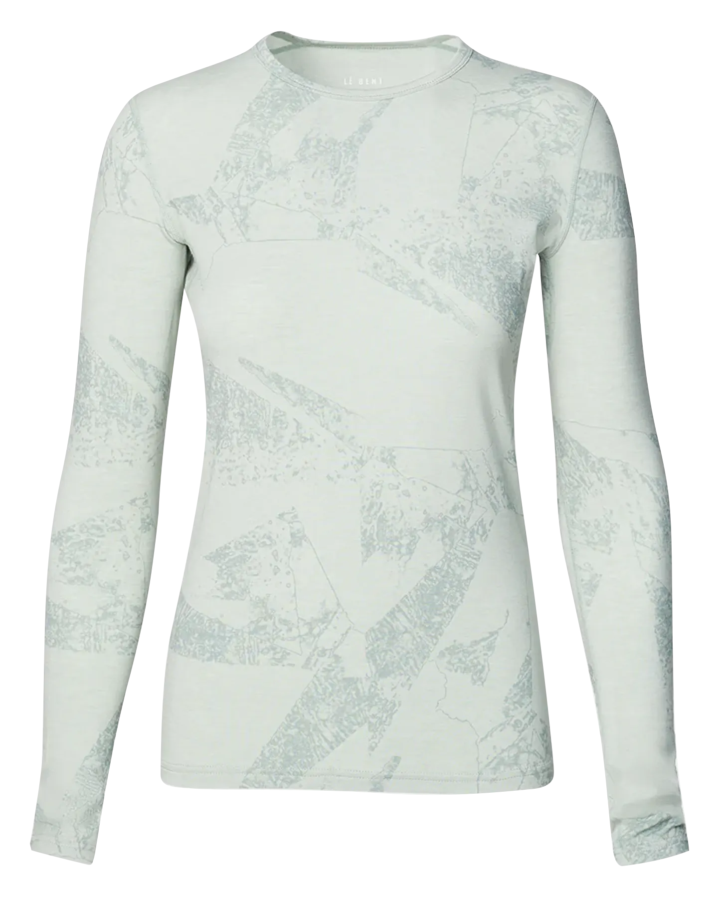 Le Bent Women's Fractal Lightweight Crew - Sea Foam | Shop Long Johns at Trojan Wake Ski Snow & Snow Skiers Warehouse