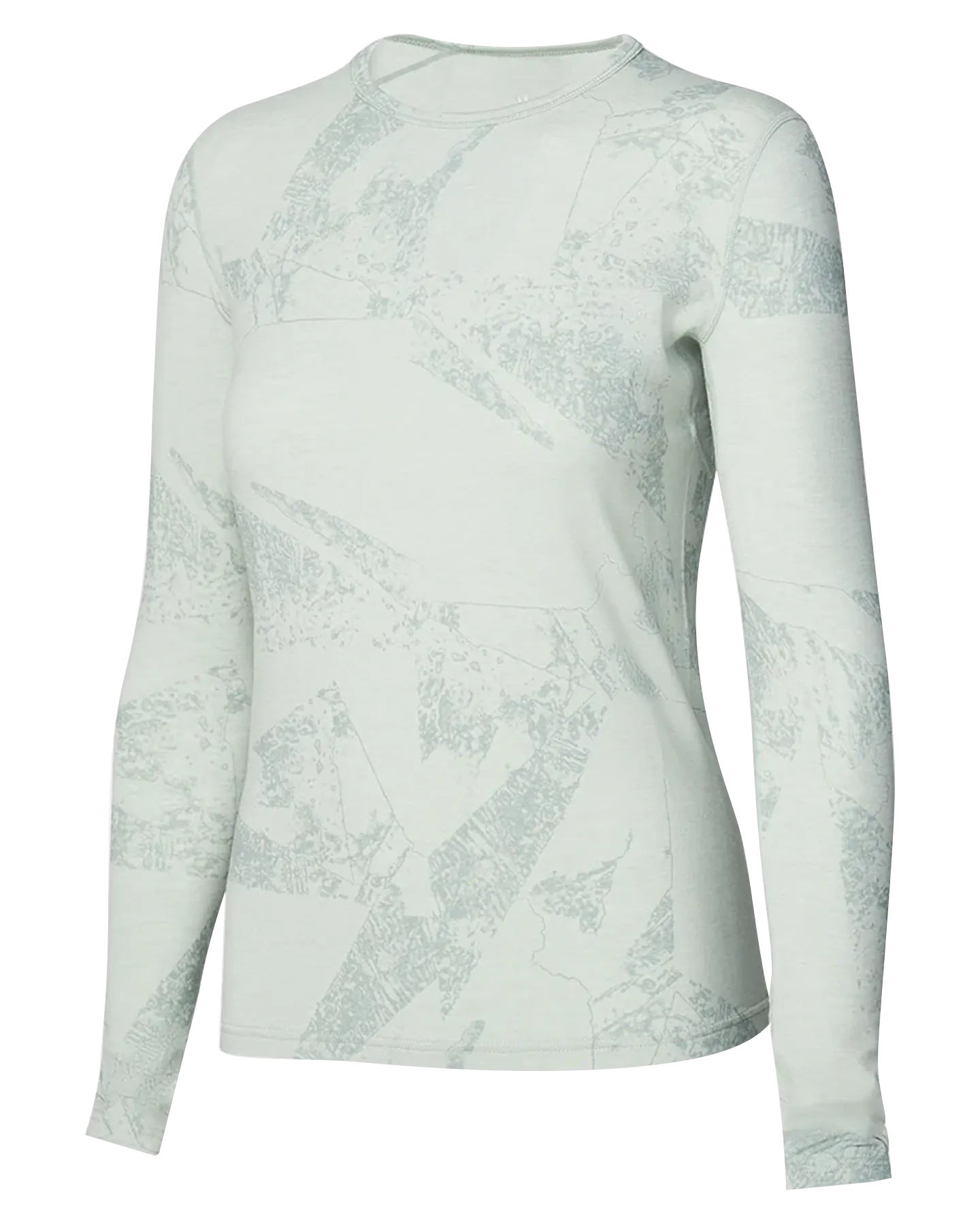 Le Bent Women's Fractal Lightweight Crew - Sea Foam | Shop Long Johns at Trojan Wake Ski Snow & Snow Skiers Warehouse