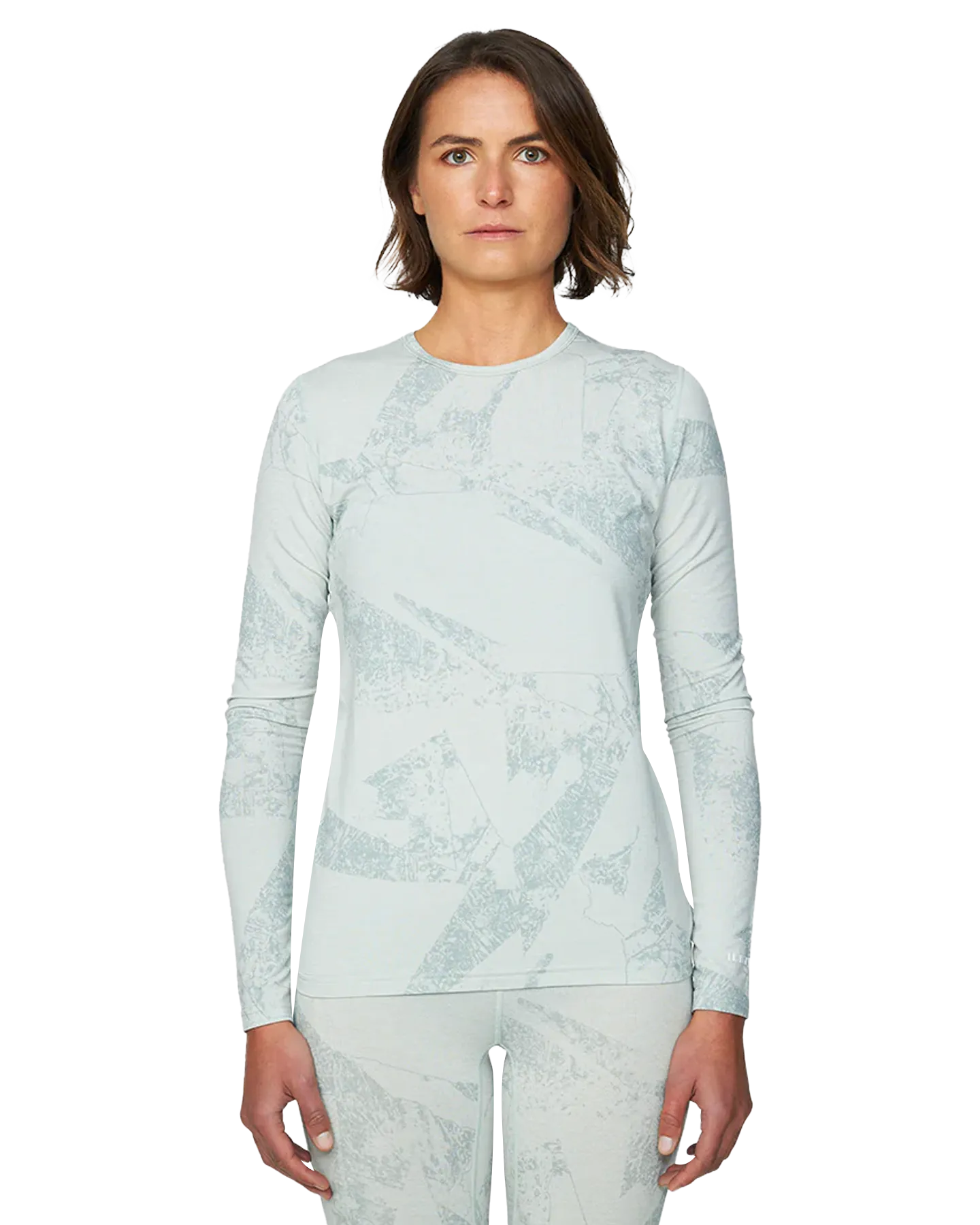 Le Bent Women's Fractal Lightweight Crew - Sea Foam | Shop Long Johns at Trojan Wake Ski Snow & Snow Skiers Warehouse