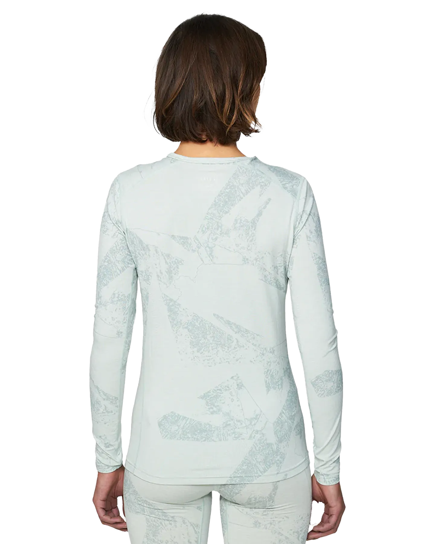 Le Bent Women's Fractal Lightweight Crew - Sea Foam | Shop Long Johns at Trojan Wake Ski Snow & Snow Skiers Warehouse