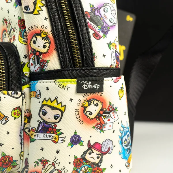 Loungefly x Disney Villains Pop Tattoo All Over Print Mini Backpack