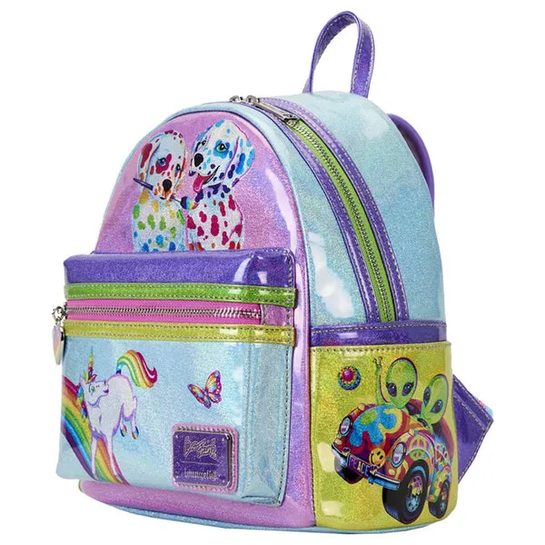 Loungefly x Lisa Frank Glitter Colour Block Mini Backpack