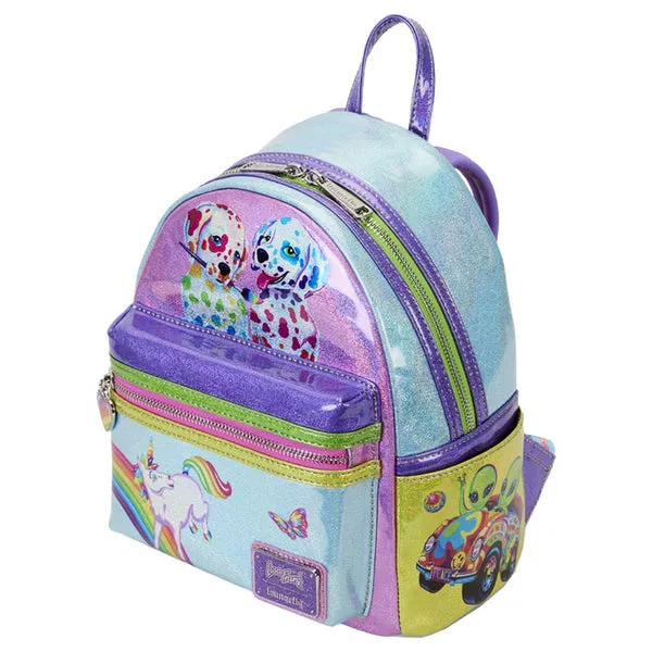 Loungefly x Lisa Frank Glitter Colour Block Mini Backpack