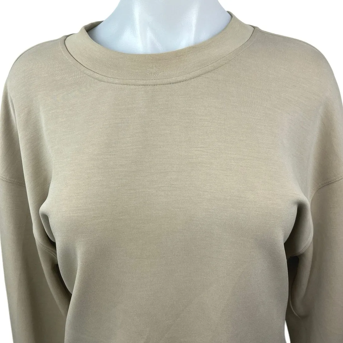 Lululemon Women's Brown Tan Crew Neck Long Sleeve Pullover Sweatshirt Top Size 6