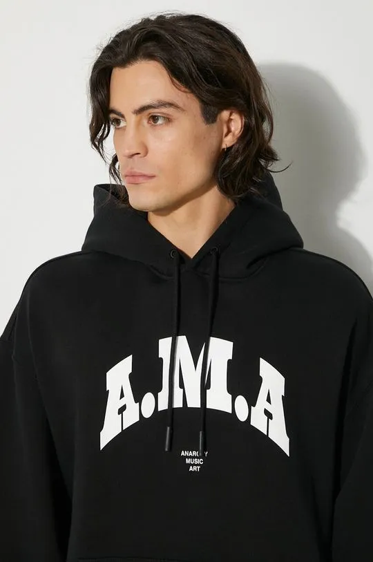 Marcelo Burlon cotton sweatshirt Ama Comfort Hoodie men's black color hooded with a print CMBB106F24FLE0081001