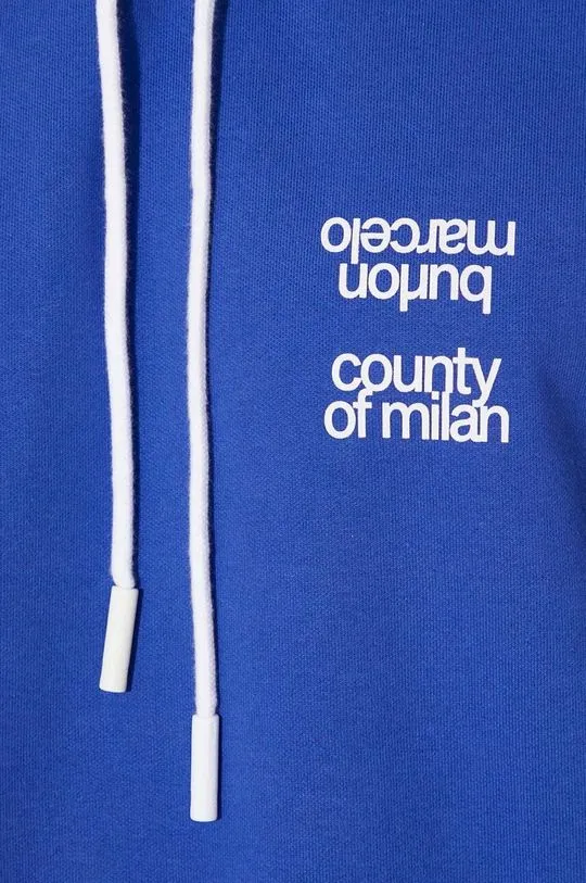 Marcelo Burlon sweatshirt MBCM Slogan Comfort Hoodie men's blue color hooded with a print CMBB106F24FLE0064501