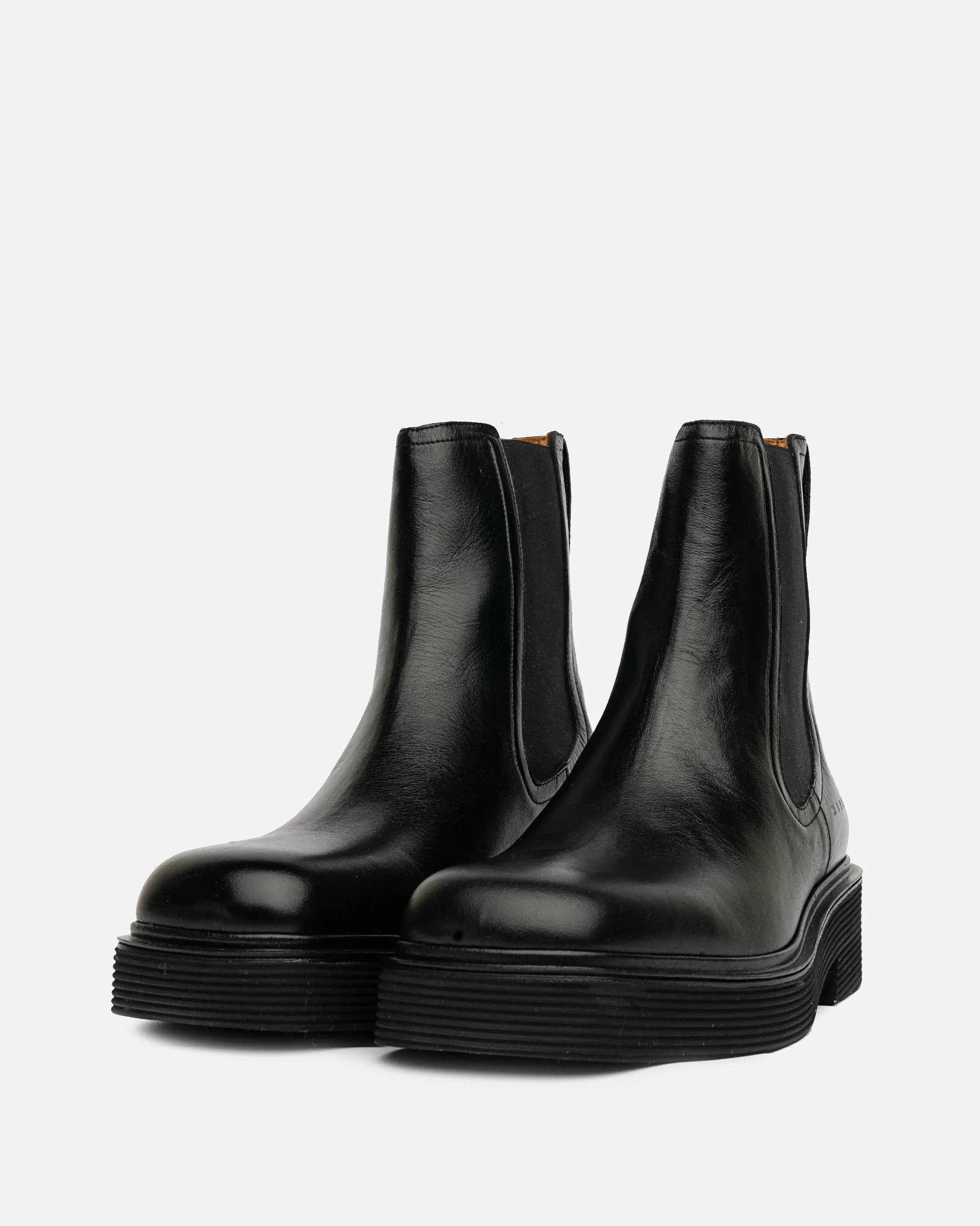 Marni Shiny Leather Chelsea Boot in Black