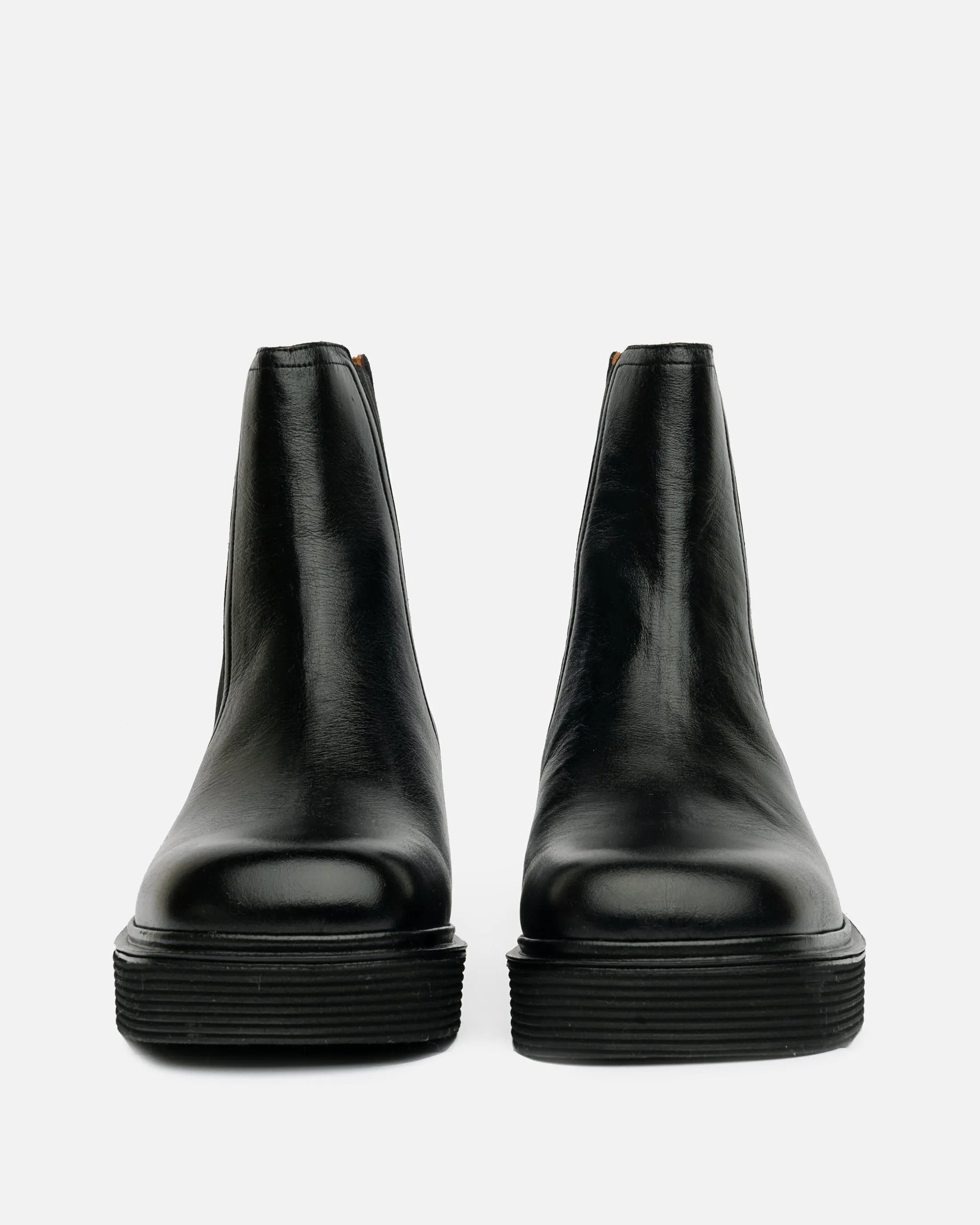 Marni Shiny Leather Chelsea Boot in Black