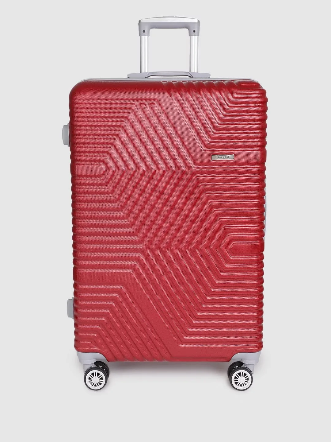 Maroon-Toned Textured Hard-Sided Large Trolley Suitcase