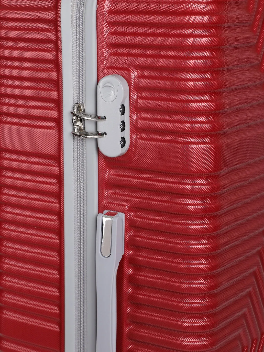 Maroon-Toned Textured Hard-Sided Large Trolley Suitcase