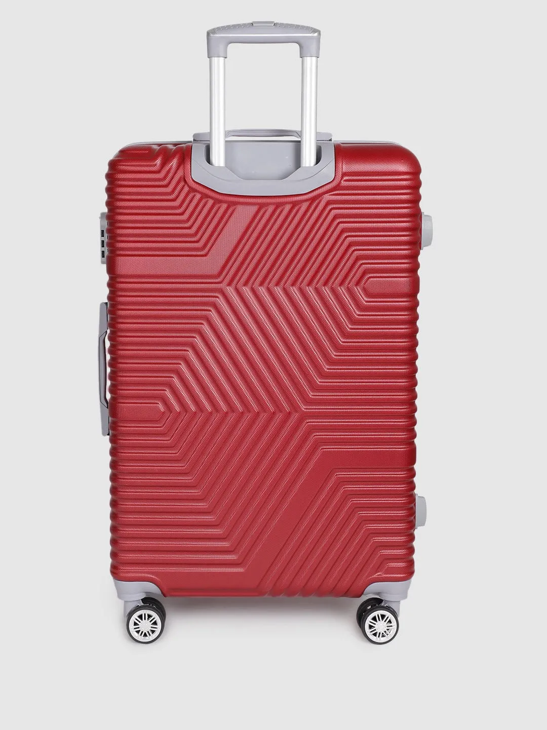 Maroon-Toned Textured Hard-Sided Large Trolley Suitcase