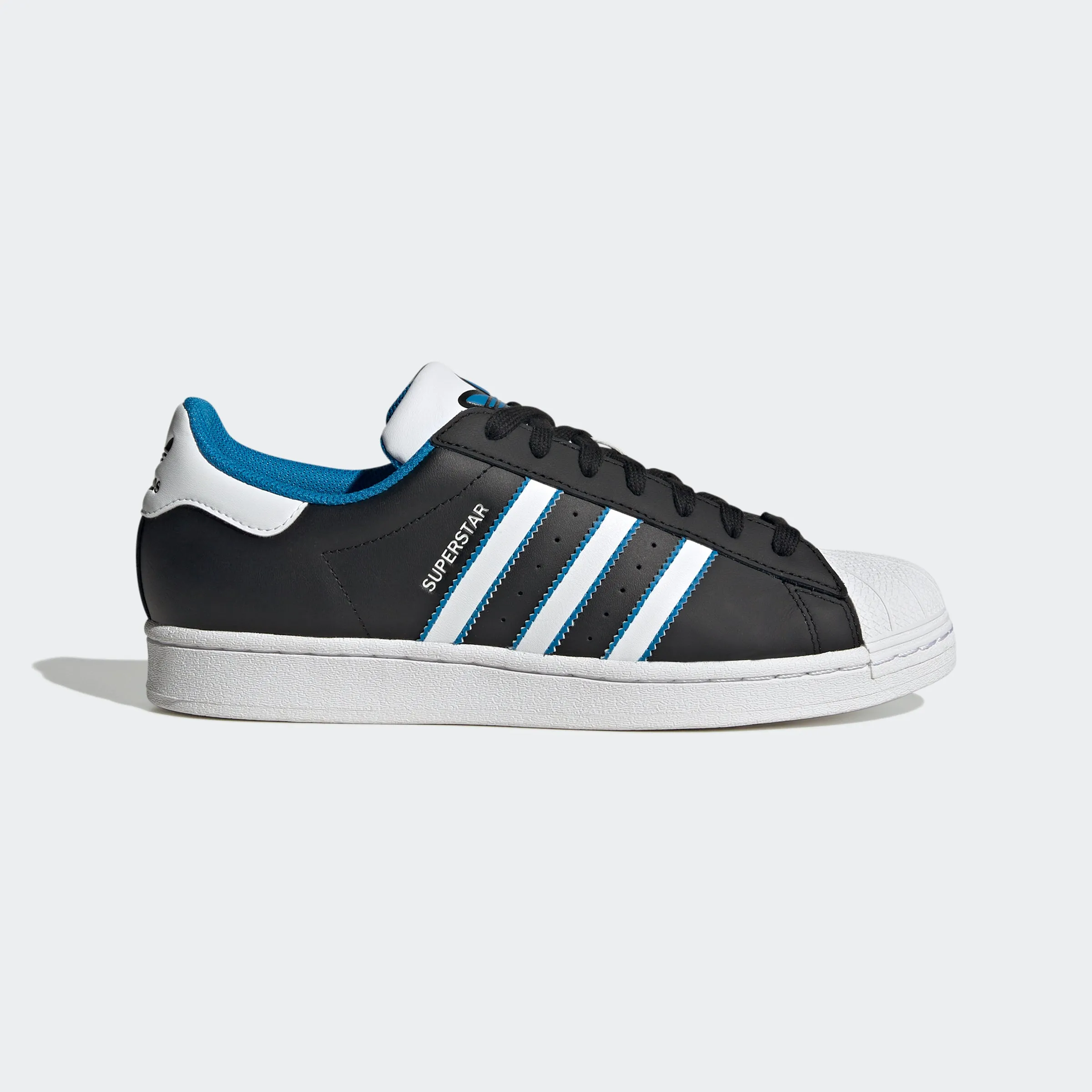 Men's adidas Originals Superstar Shoes Black/White/Blue