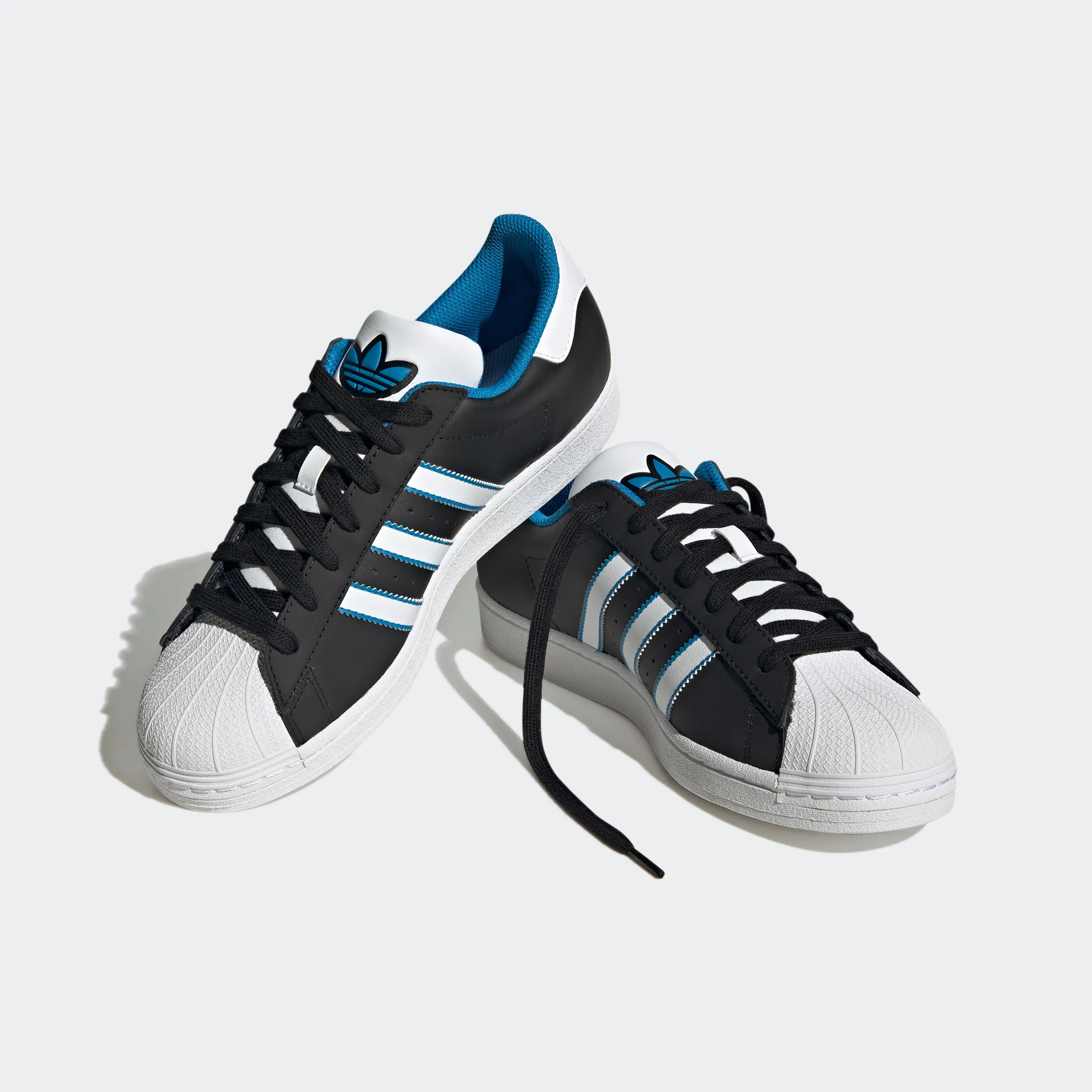 Men's adidas Originals Superstar Shoes Black/White/Blue