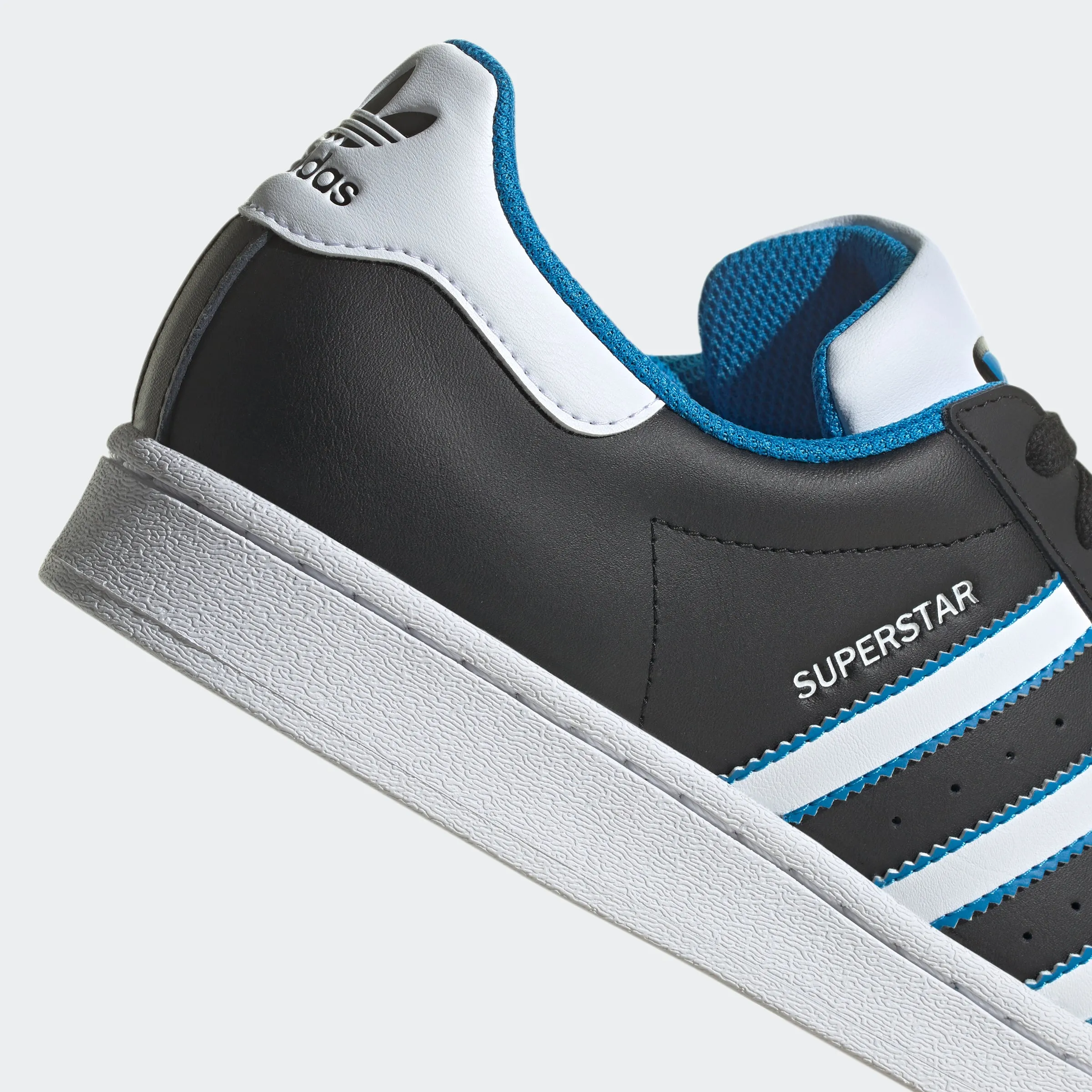 Men's adidas Originals Superstar Shoes Black/White/Blue