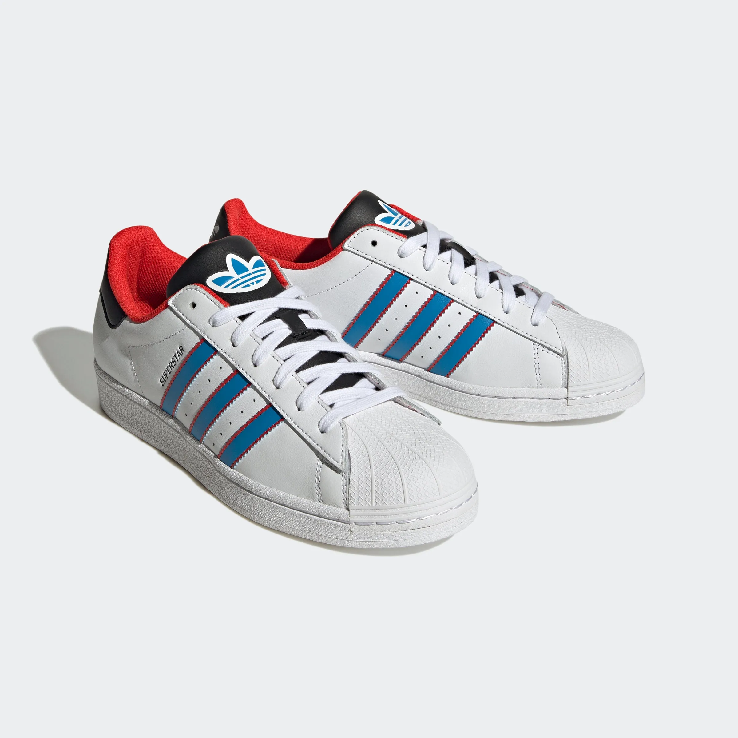 Men's adidas Originals Superstar Shoes White/Blue/Red