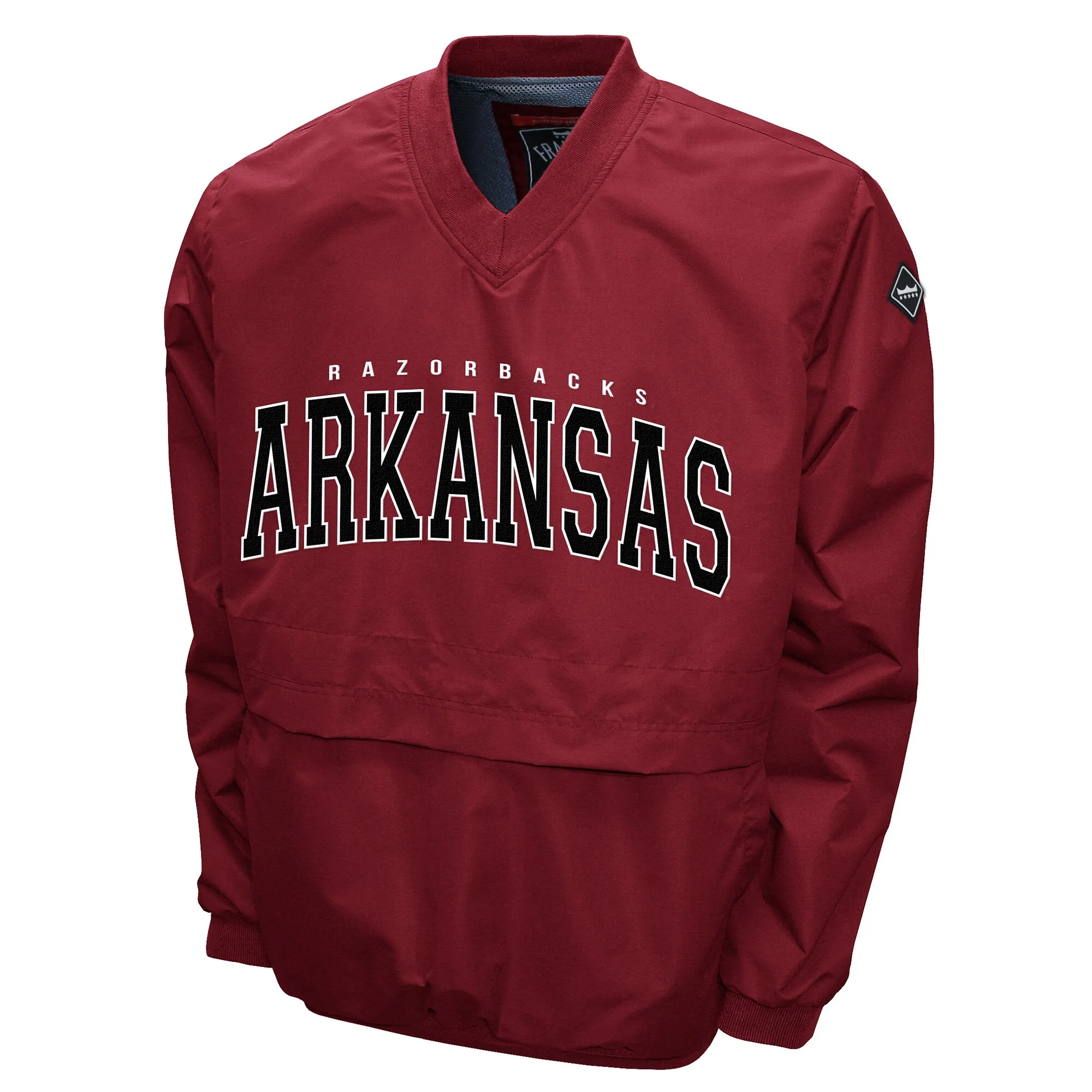 Men's Franchise Club Cardinal Arkansas Razorbacks Members Windshell V-Neck Pullover Jacket